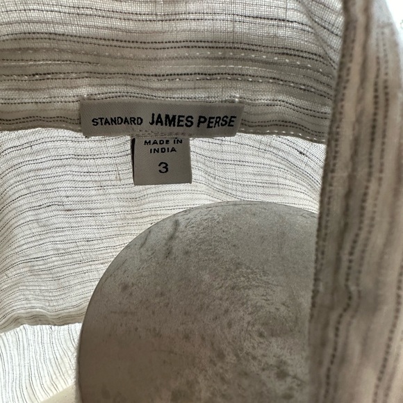 Ladies James Perse sleeveless linen front button, belted interior slip attached - Picture 2 of 5